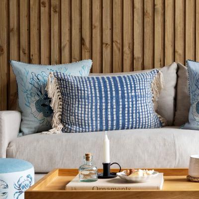 Dunelm Elford Cotton Rectangle Cushion Elford Cobalt