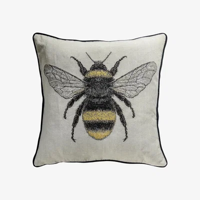 Dunelm Soft Bee Cushion Natural