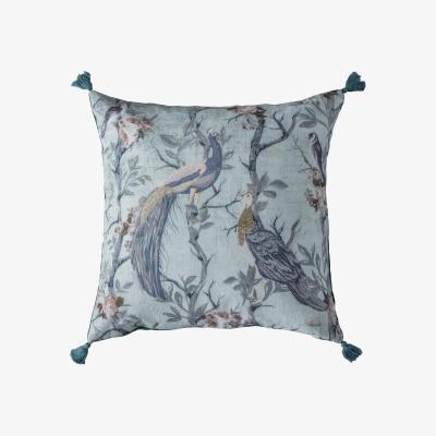 Dunelm Pretty Peacock Tassled Cushion MultiColoured