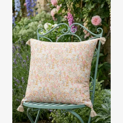 Dibor Pink Gardenia Outdoor Tassel Cushion