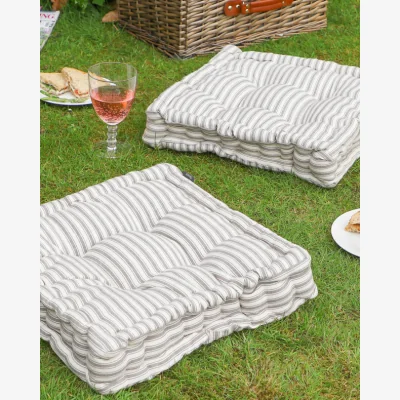 Dibor Set of 2 Grey Striped Mattress Cushions
