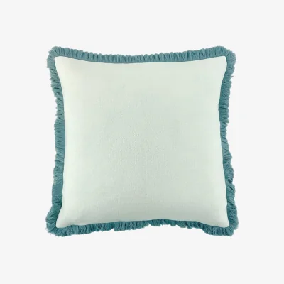 Furniture Village Fringed Hugo Large Cushion - Blue
