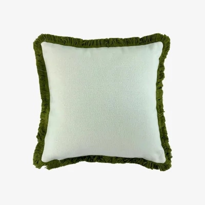 Furniture Village Fringed Hugo Large Cushion - Olive