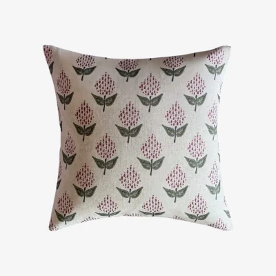 French Bedroom Handblock Floral Cushion