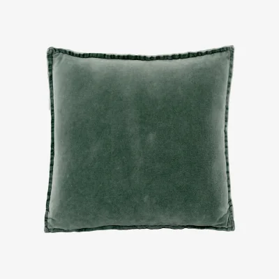 French Bedroom Velvet Cushion in Teal (Square)