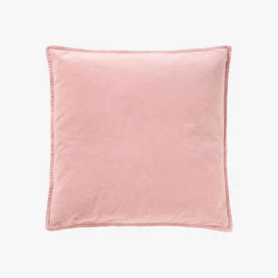 French Bedroom Mélange Velvet Cushion in Pale Rose