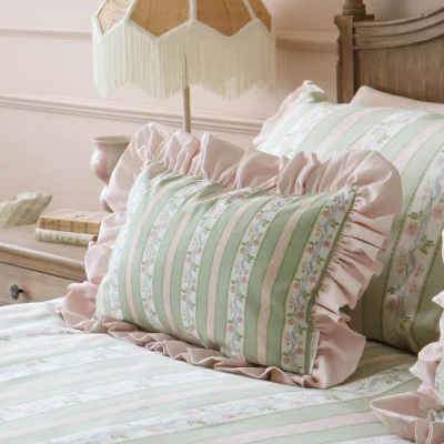 French Bedroom Regency Rose Boudoir Ruffle Cushion