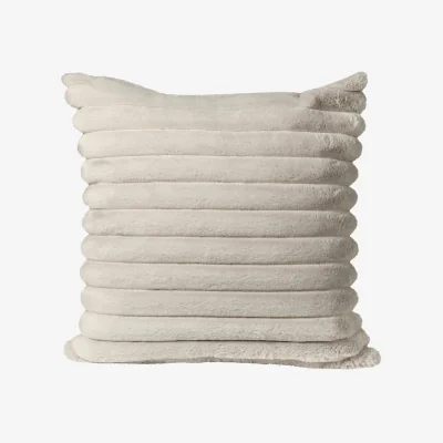 French Bedroom Chamonix Oatmeal Faux Fur Cushion