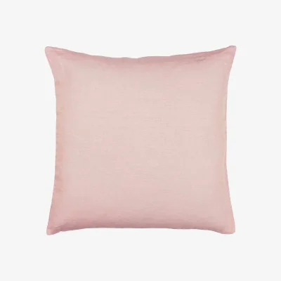 French Bedroom Mélange Linen Cushion in Pale Rose