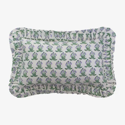 French Bedroom Ruffled Handblock Cushion