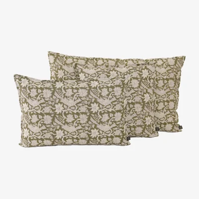 French Bedroom Sonsie Linen Cushion in Forest (Square)