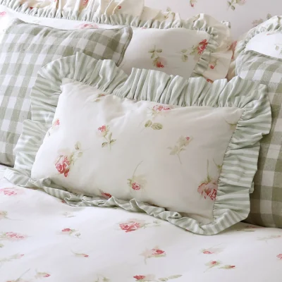 French Bedroom Nostalgic Rose Boudoir Ruffle Cushion