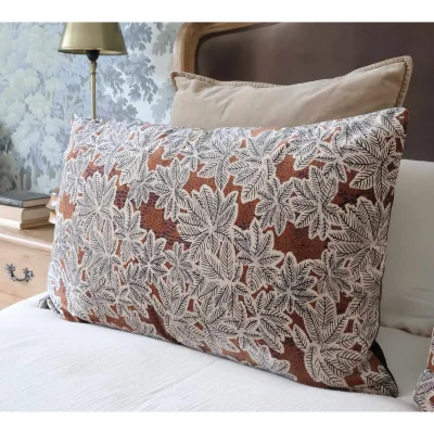 French Bedroom Autumn Leaves Rectangular Velvet Cushion