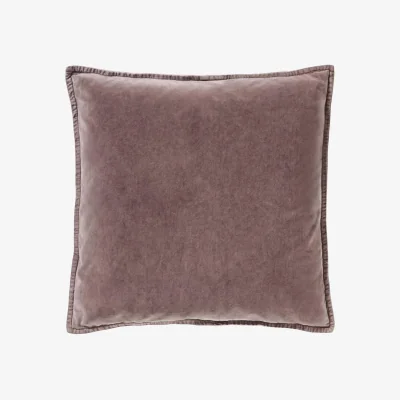 French Bedroom Mélange Velvet Cushion in Morning Mauve