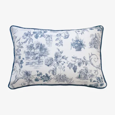 French Bedroom French Toile Blue Cushion (Petite)