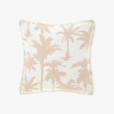 French Bedroom Wonder Palm Large Fringed Cushion