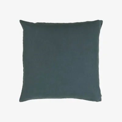 French Bedroom Mélange Linen Cushion in Blue