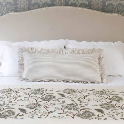 French Bedroom Ruffles & Lines Long Lumbar Cushion