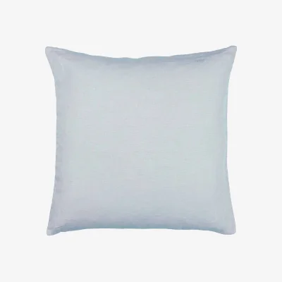 French Bedroom Mélange Linen Cushion in Nordic Sky Blue