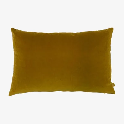 Feather & Black Ava Velvet Cushion - Mustard