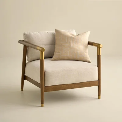 Feather & Black LAUDER 45X45 FEATHER CUSHION - Tofu