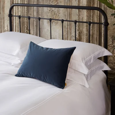 Feather & Black Ava Velvet Cushion - Slate Blue