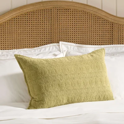Feather & Black Ivy Cushion, Green