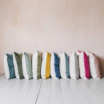 Graham & Green Navy Blue Velvet Large Square Cushion