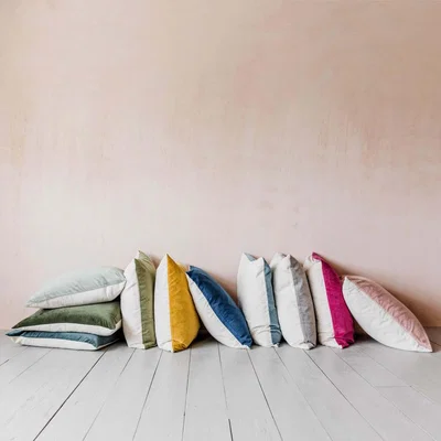 Graham & Green Sage Velvet Square Cushion