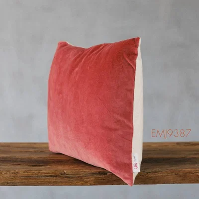 Graham & Green Coral Velvet Rectangular Cushion