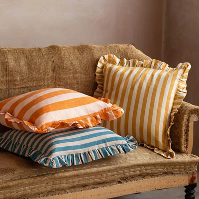 Graham & Green Graham and Green Candy Orange Stripe Square Cushion
