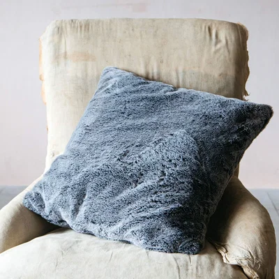 Graham & Green Charcoal Tipped Faux Fur Cushion