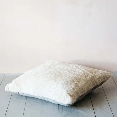 Graham & Green Eggshell Curly Sheepskin Floor Cushion
