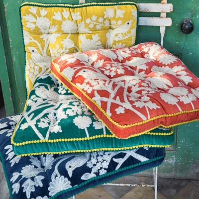 Graham & Green Graham and Green Coral Manaus Velvet Seat Pad