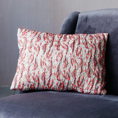 Graham & Green Pink Textured Jacquard Cushion