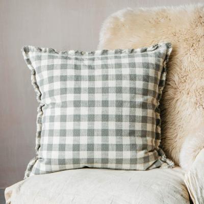 Graham & Green Green and White Gingham Cushion