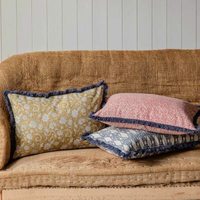 Graham & Green Graham and Green Colaba Rectangular Block Printed Cotton Cushion
