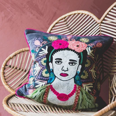 Graham & Green Medium Grey Velvet Mexicana Cushion