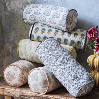 Graham & Green Graham and Green Asta Hand-Block Printed Bolster Cushion