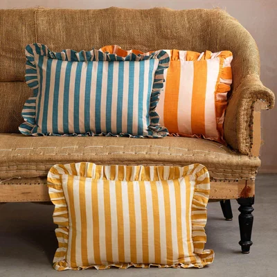 Graham & Green Graham and Green Candy Orange Stripe Rectangular Cushion