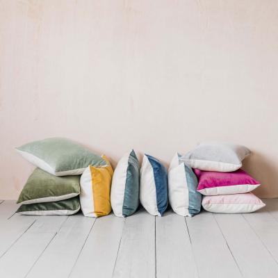 Graham & Green Moss Green Velvet Rectangular Cushion
