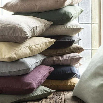 Graham & Green Small Smoke Linen Cushion
