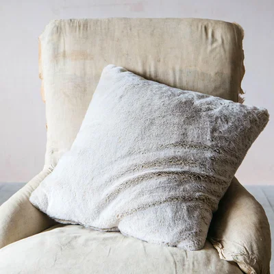 Graham & Green Caramel Tipped Faux Fur Cushion