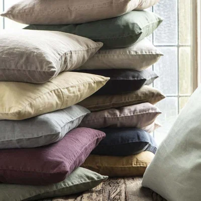Graham & Green Small Anthracite Linen Cushion