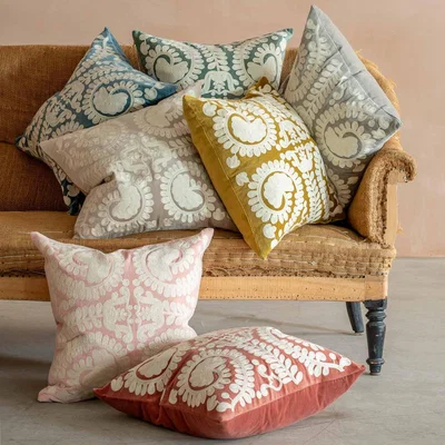 Graham & Green Graham and Green Lucia Burnt Sienna Velvet Large Square Cushion
