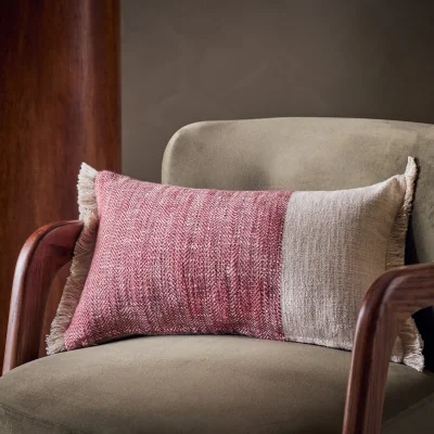 Habitat Habitat Woven Herringbone Fringe Cushion - 30x50cm