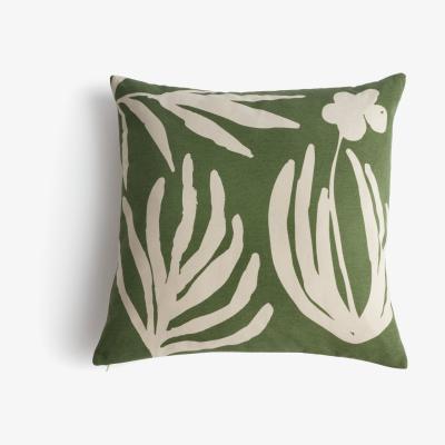 Habitat Habitat Leaf Print Cushion - Green - 43x43cm