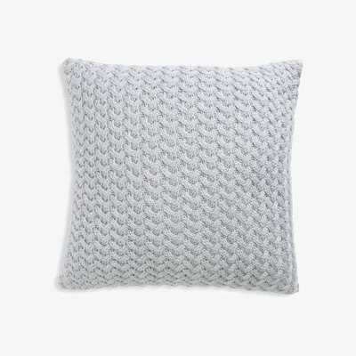 Habitat Habitat Plain Knitted Cushion - Grey - 50x50cm