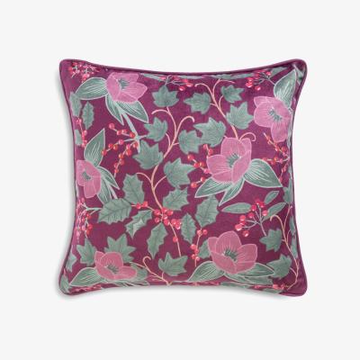 Habitat Habitat Floral Berry Print Cushion - Multicoloured - 43x43cm