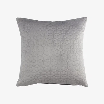Habitat Habitat Pinsonic Velvet Geometric Cushion Grey - 50x50cm